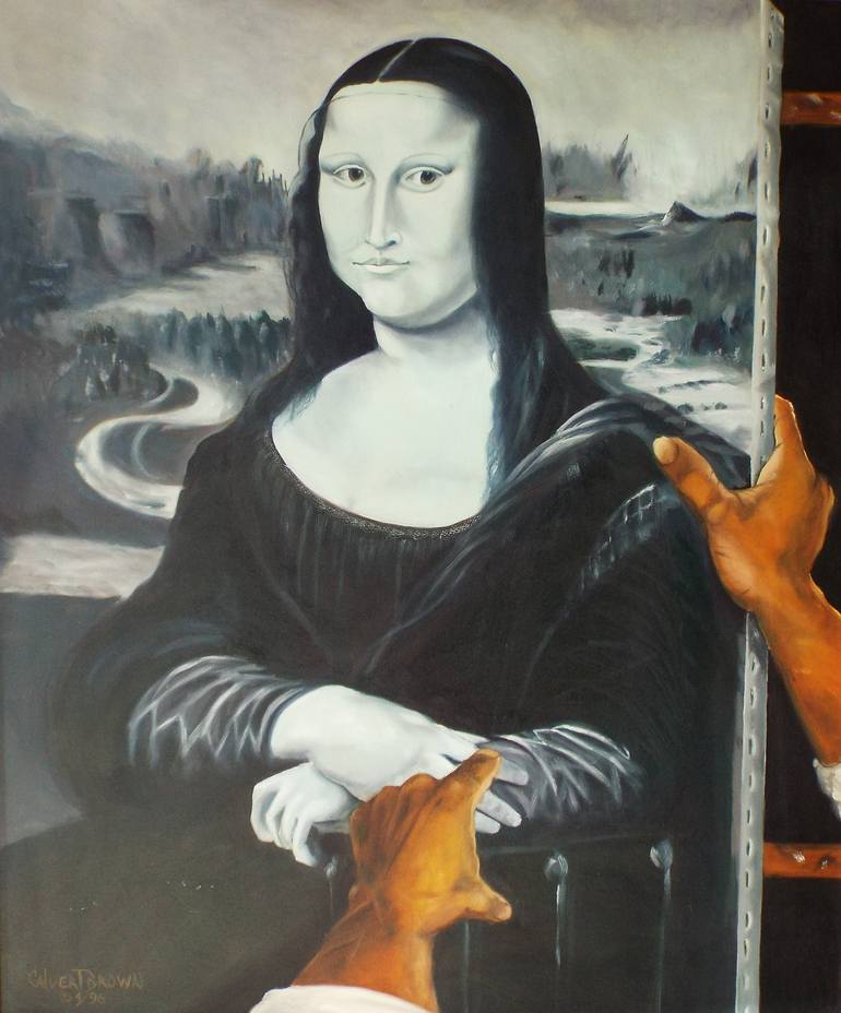 The Black Mona store Lisa [Original Drawing] [Art painting, portrait made with watercolor, ink and acrylics]