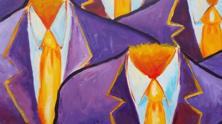 Original Abstract Expressionism Men Painting by Calvert Brown