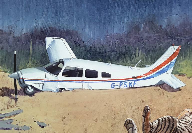 Original Airplane Painting by Anton Ovchinnikov