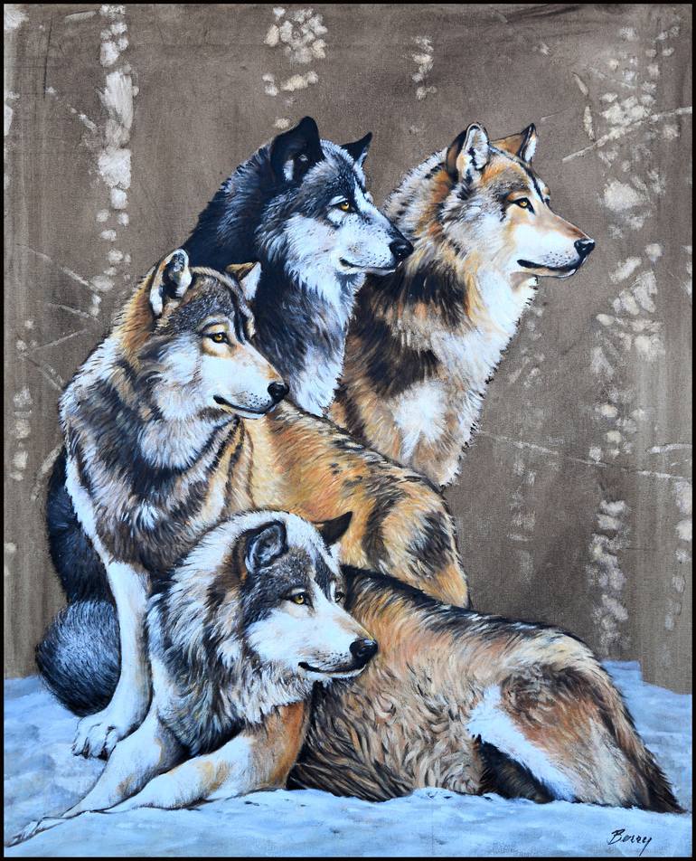 WOLF Graceful Wood Carving Animal Picture. Wild Life Wall Art