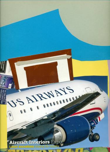 Original Art Deco Airplane Collage by Pantelis Papazoglou