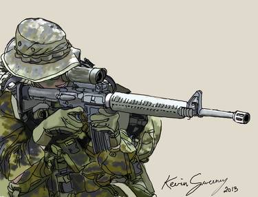 Soldier with a C7 Rifle  thumb