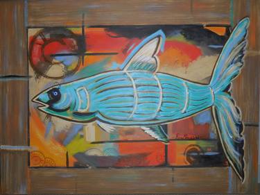 Original Abstract Fish Paintings by Kay Strickland