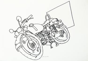 Original Motorcycle Drawings by Rodolpho Bertolini Junior
