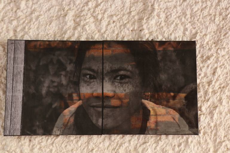 Original Contemporary People Mixed Media by Jacinthe Lamontagne-Lecomte