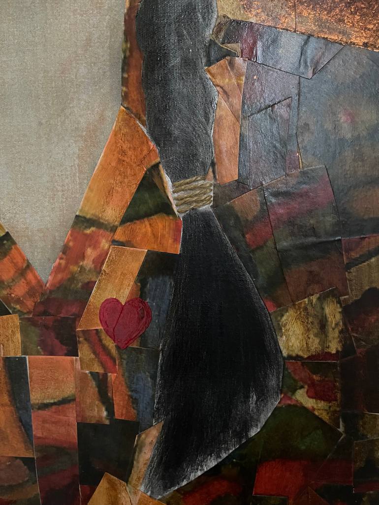 Original Contemporary People Mixed Media by Jacinthe Lamontagne-Lecomte