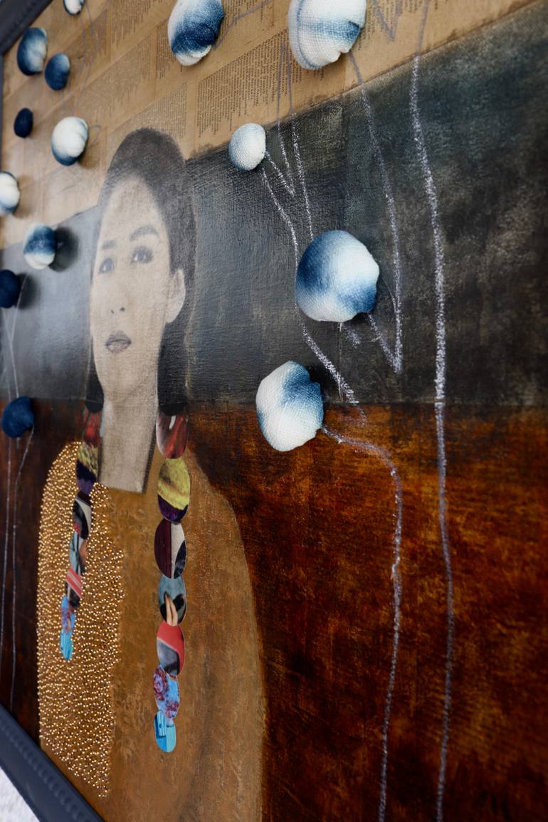 Original Contemporary People Mixed Media by Jacinthe Lamontagne-Lecomte