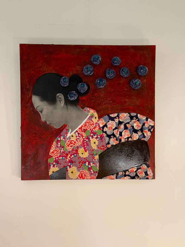 Original Contemporary People Mixed Media by Jacinthe Lamontagne-Lecomte