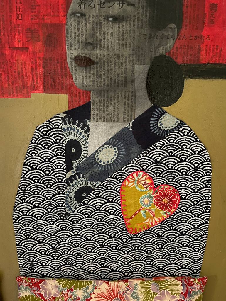 Original Contemporary Women Mixed Media by Jacinthe Lamontagne-Lecomte