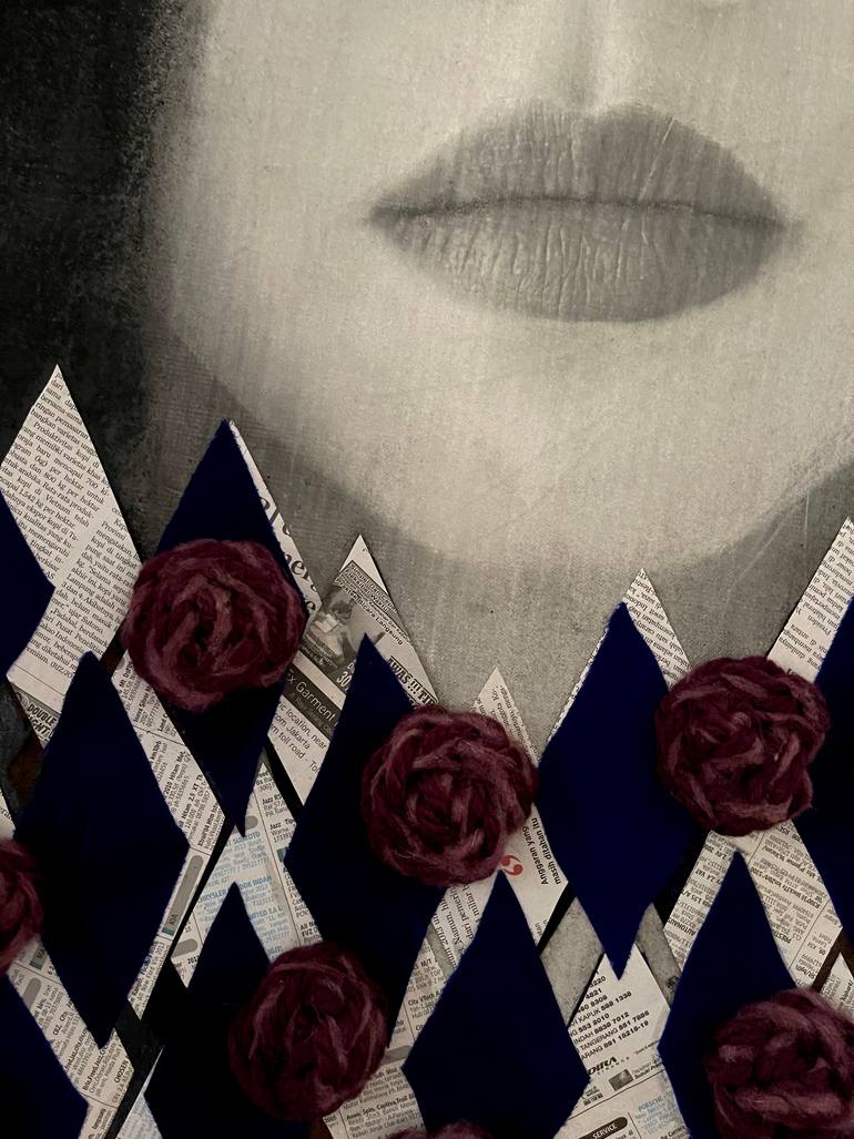Original Figurative Women Mixed Media by Jacinthe Lamontagne-Lecomte