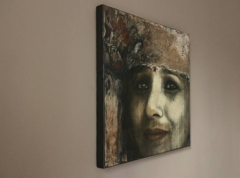 Original Photorealism Women Mixed Media by Jacinthe Lamontagne-Lecomte