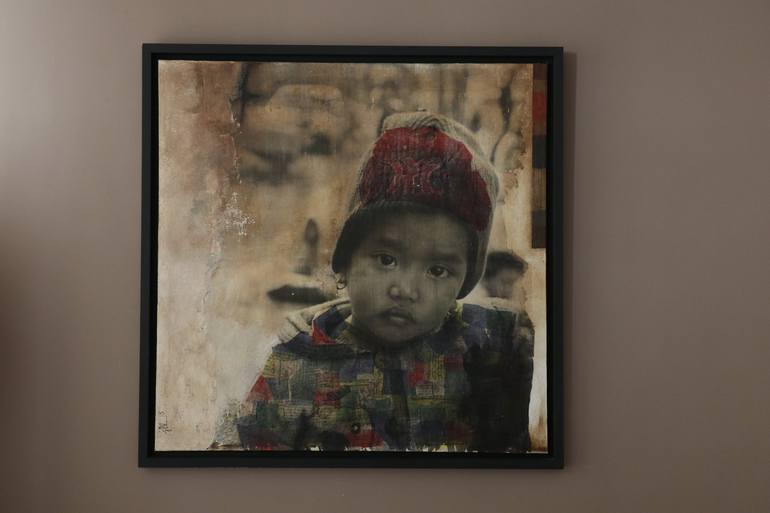 Original Children Mixed Media by Jacinthe Lamontagne-Lecomte