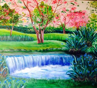 Original Garden Paintings by Nadia D F