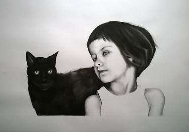 Original Illustration Cats Drawings by marta sladká