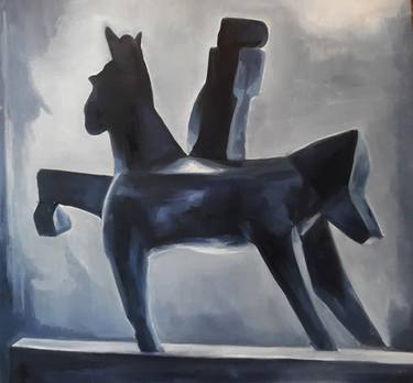 Original Figurative Horse Paintings by Andrea Vogler
