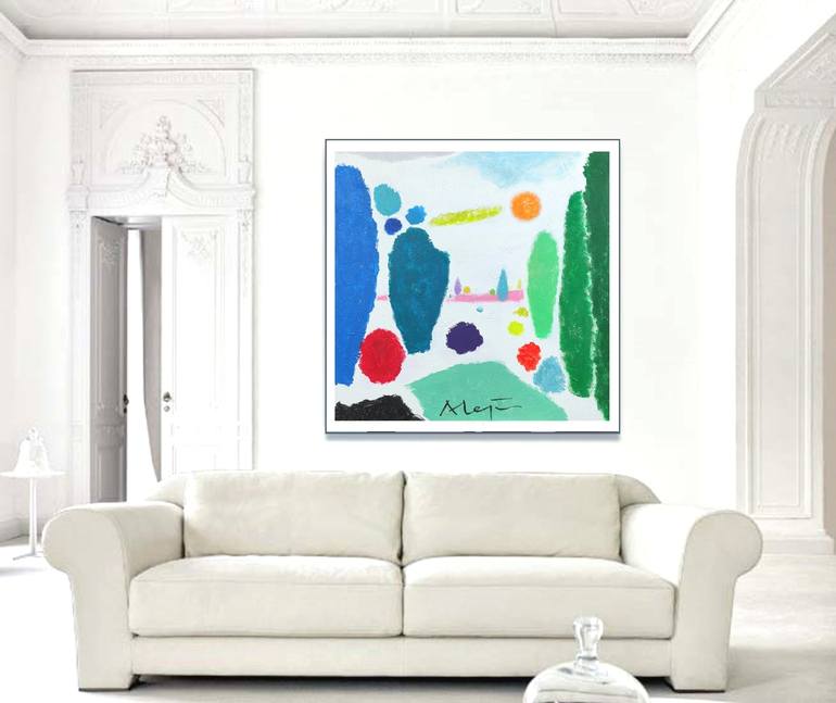 Original Pop Art Landscape Painting by Alejos Lorenzo