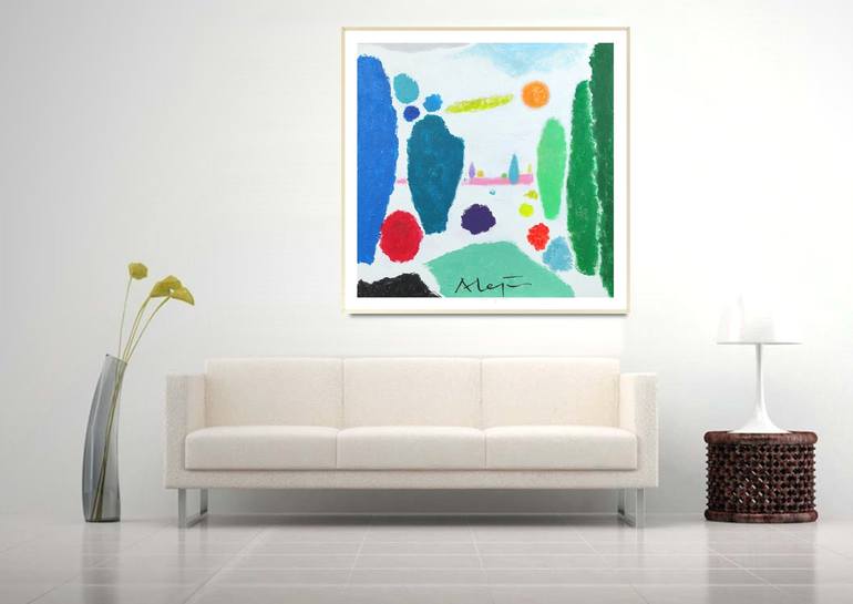 Original Pop Art Landscape Painting by Alejos Lorenzo