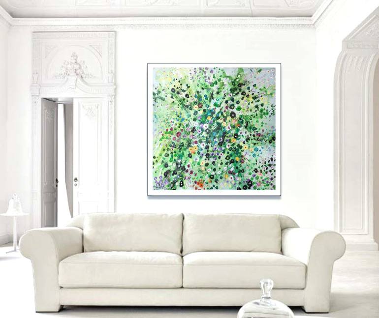 Original Abstract Floral Painting by Alejos Lorenzo