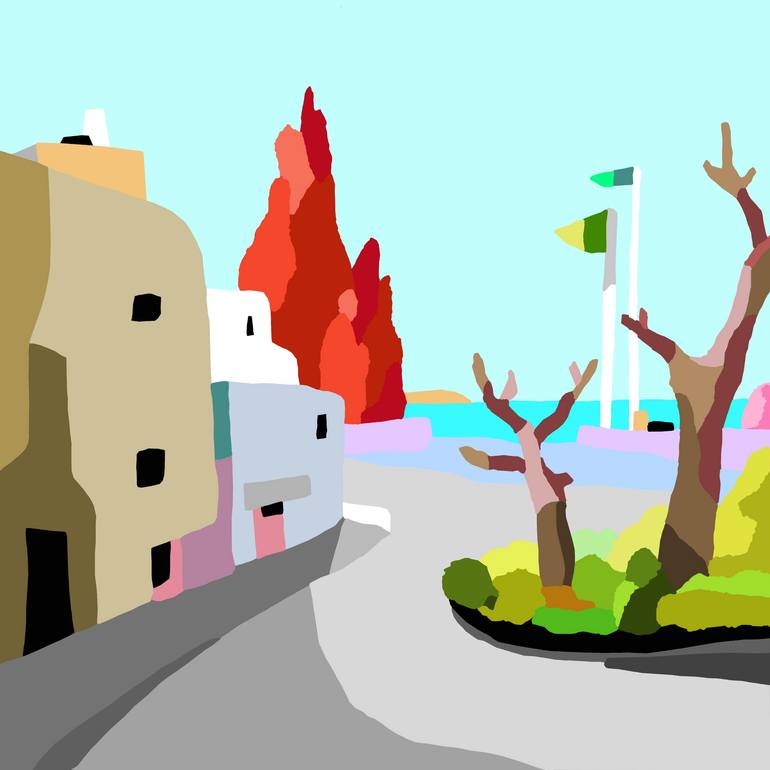 Original Pop Art Landscape Digital by Alejos Lorenzo