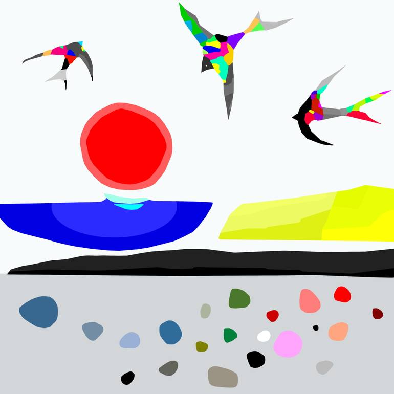 Original Color Field Painting Animal Digital by Alejos Lorenzo