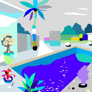 Original Color Field Painting Garden Digital by Alejos Lorenzo