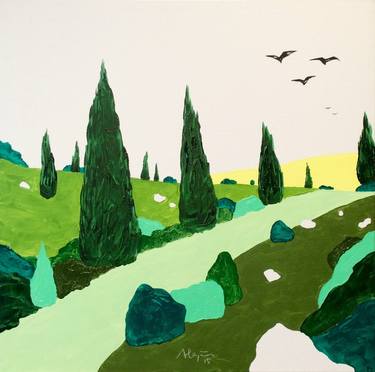 Original Pop Art Landscape Paintings by Alejos Lorenzo