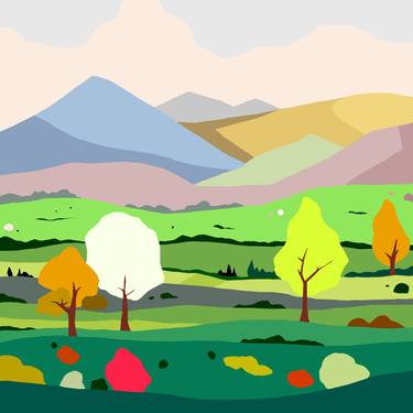 Fields (campos)  (pop art landscape) - Limited edition (7 of 50) thumb