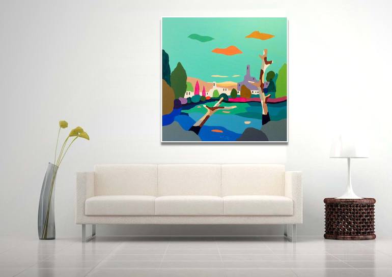 Original Pop Art Landscape Painting by Alejos Lorenzo