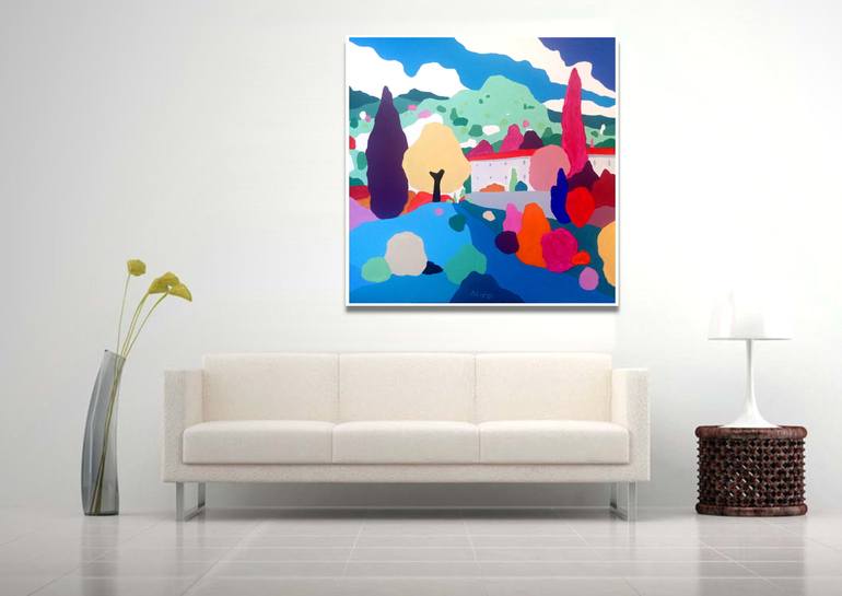 Original Pop Art Landscape Painting by Alejos Lorenzo