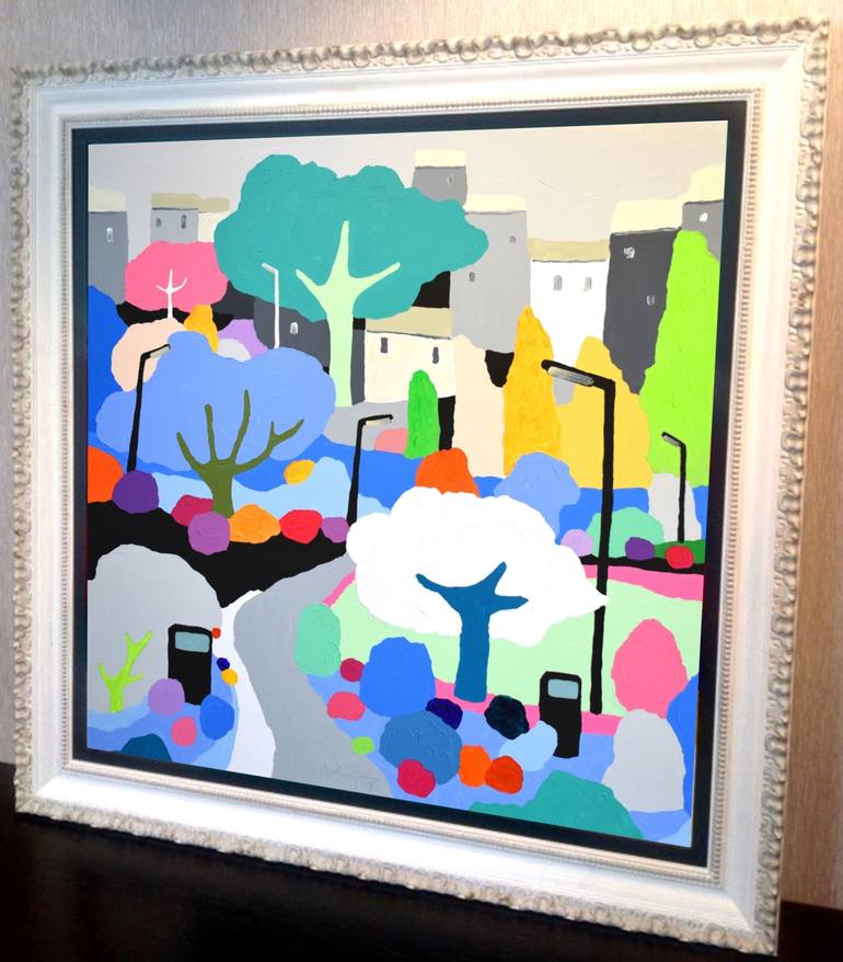 Original Pop Art Landscape Painting by Alejos Lorenzo