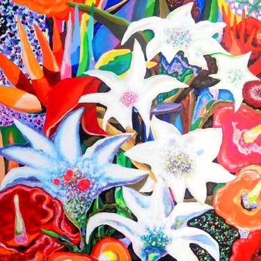 Original Pop Art Floral Paintings by Alejos Lorenzo