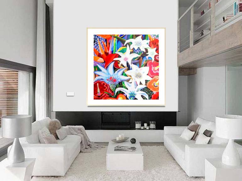 Original Pop Art Floral Painting by Alejos Lorenzo