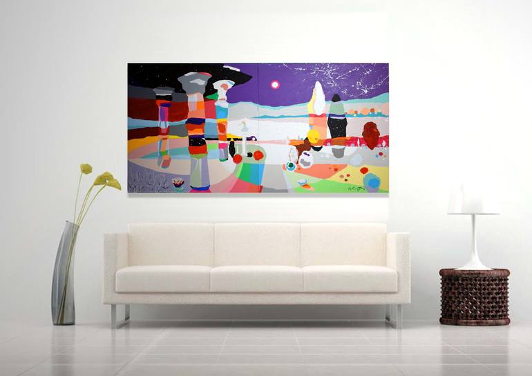 Original Pop Art Landscape Painting by Alejos Lorenzo