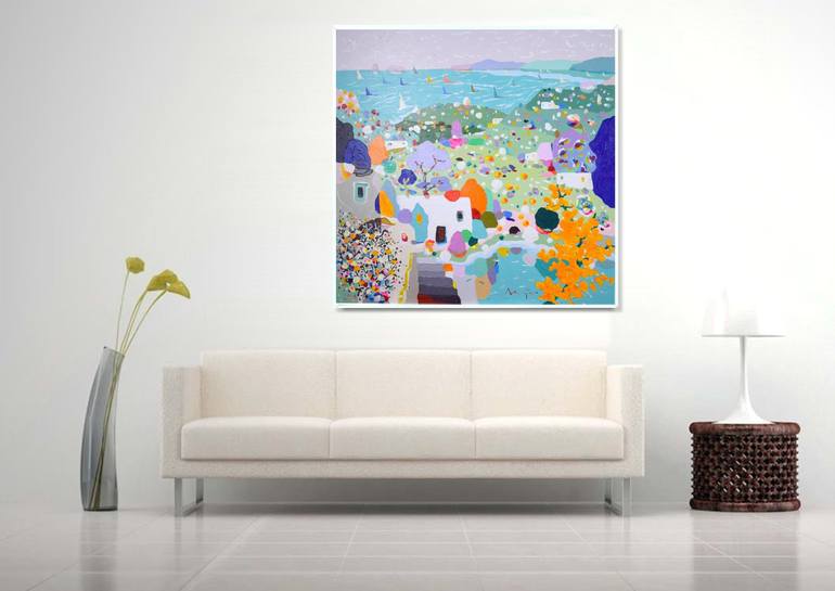 Original Pop Art Seascape Painting by Alejos Lorenzo