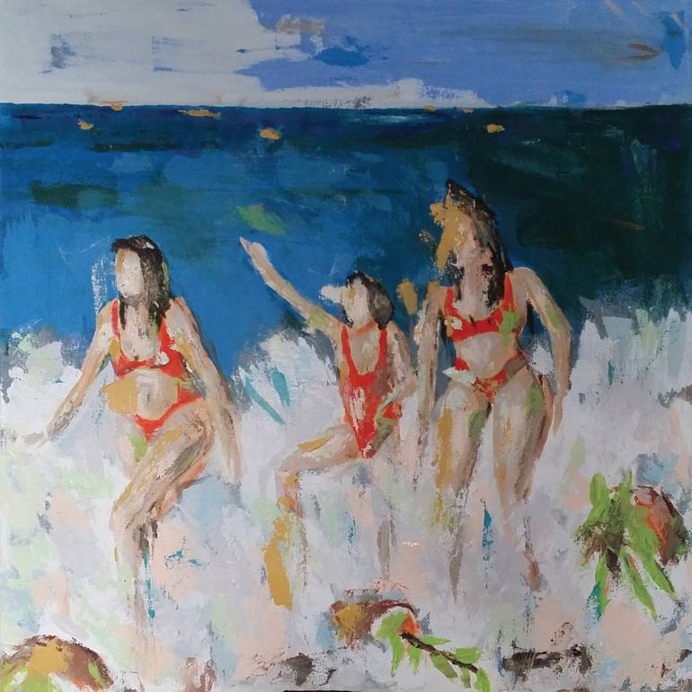 Original Expressionism Beach Painting by Kalli Carbone