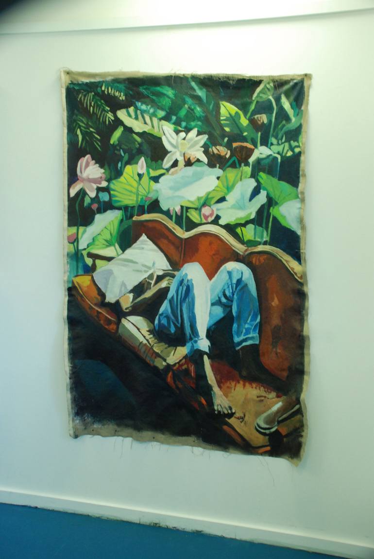 Original Expressionism People Painting by Joanne Reed