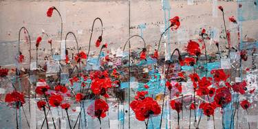 Original Abstract Expressionism Floral Painting by Kamen Trifonov