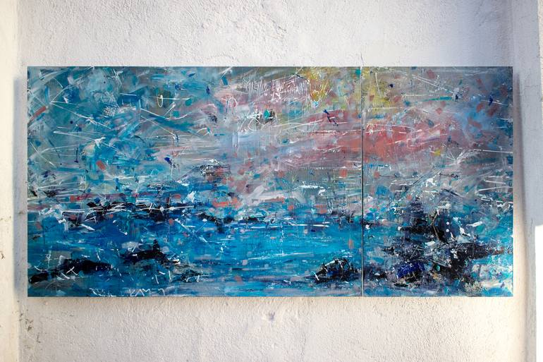 Original Abstract Expressionism Seascape Painting by Kamen Trifonov