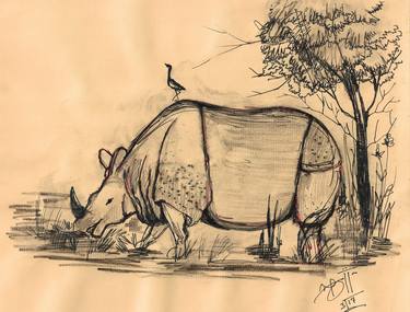 Print of Figurative Animal Drawings by Madhusree Dutta