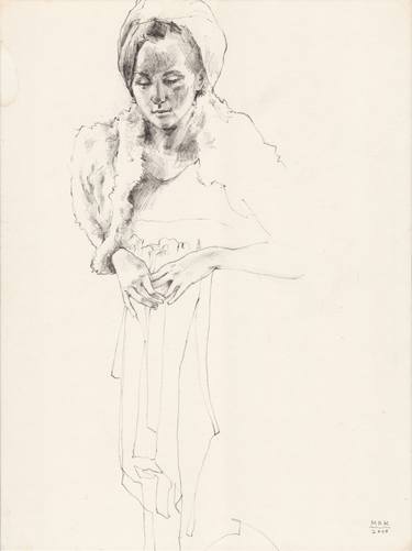 Original Figurative Women Drawings by Maria Kleinschmidt