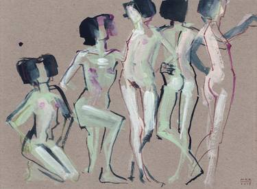 Original Figurative Nude Drawings by Maria Kleinschmidt