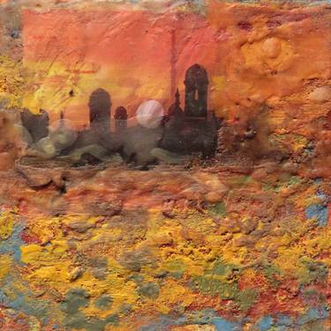 Original Abstract Expressionism Landscape Collage by rachel morton