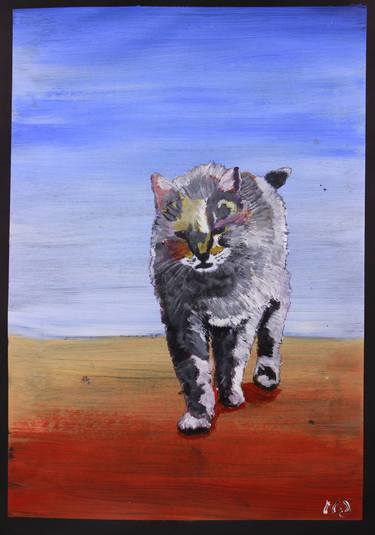 Original Cats Painting by MICHAEL CROSSWAITE