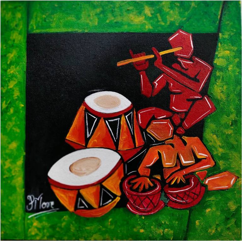 1. MUSICIAN TABLA VADAK Painting by PARESH MORE Saatchi Art