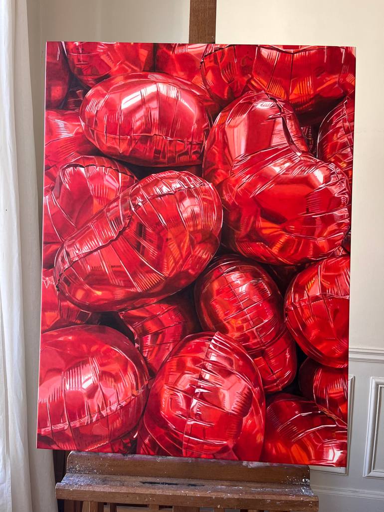 Original Abstract Love Painting by Agnès Lefèvre