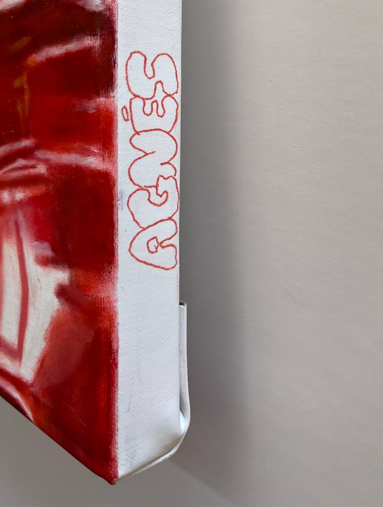 Original Abstract Love Painting by Agnès Lefèvre