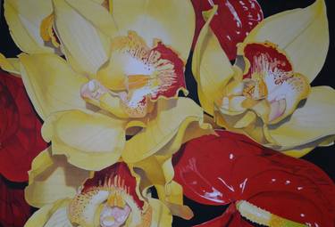 Original Figurative Floral Paintings by Agnès Lefèvre