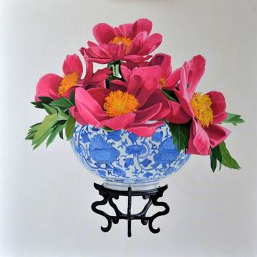 Print of Figurative Floral Paintings by Agnès Lefèvre