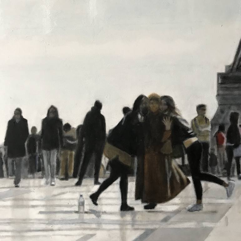 Original Photorealism Cities Painting by Agnès Lefèvre