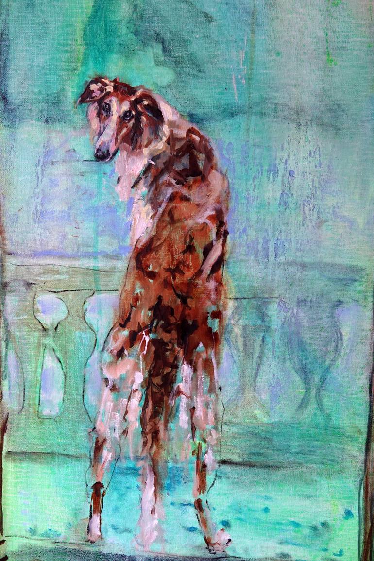 Original Figurative Dogs Painting by Mieke Jonker